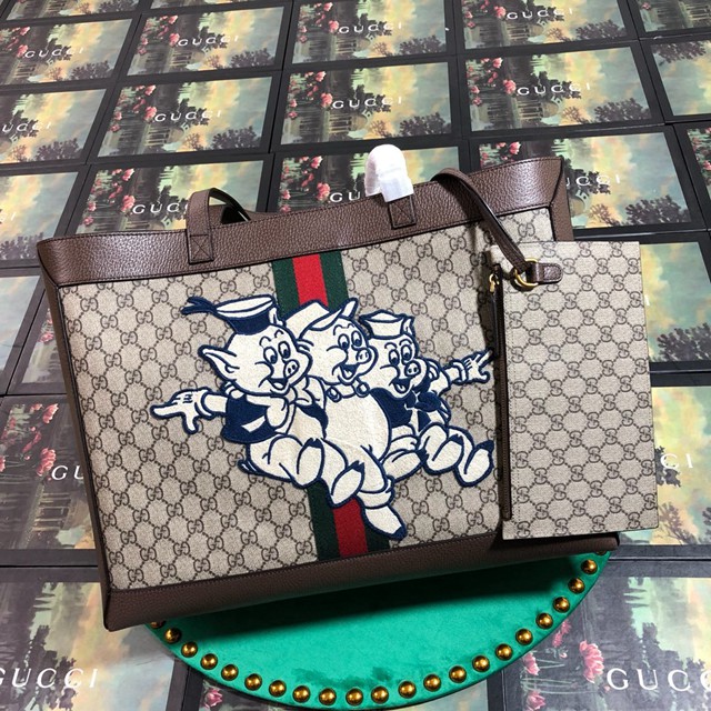 Gucci高仿專櫃女包 547947 古馳Ophidia購物袋 Gucci帆布子母包 Gucci肩背女包  gqy2313